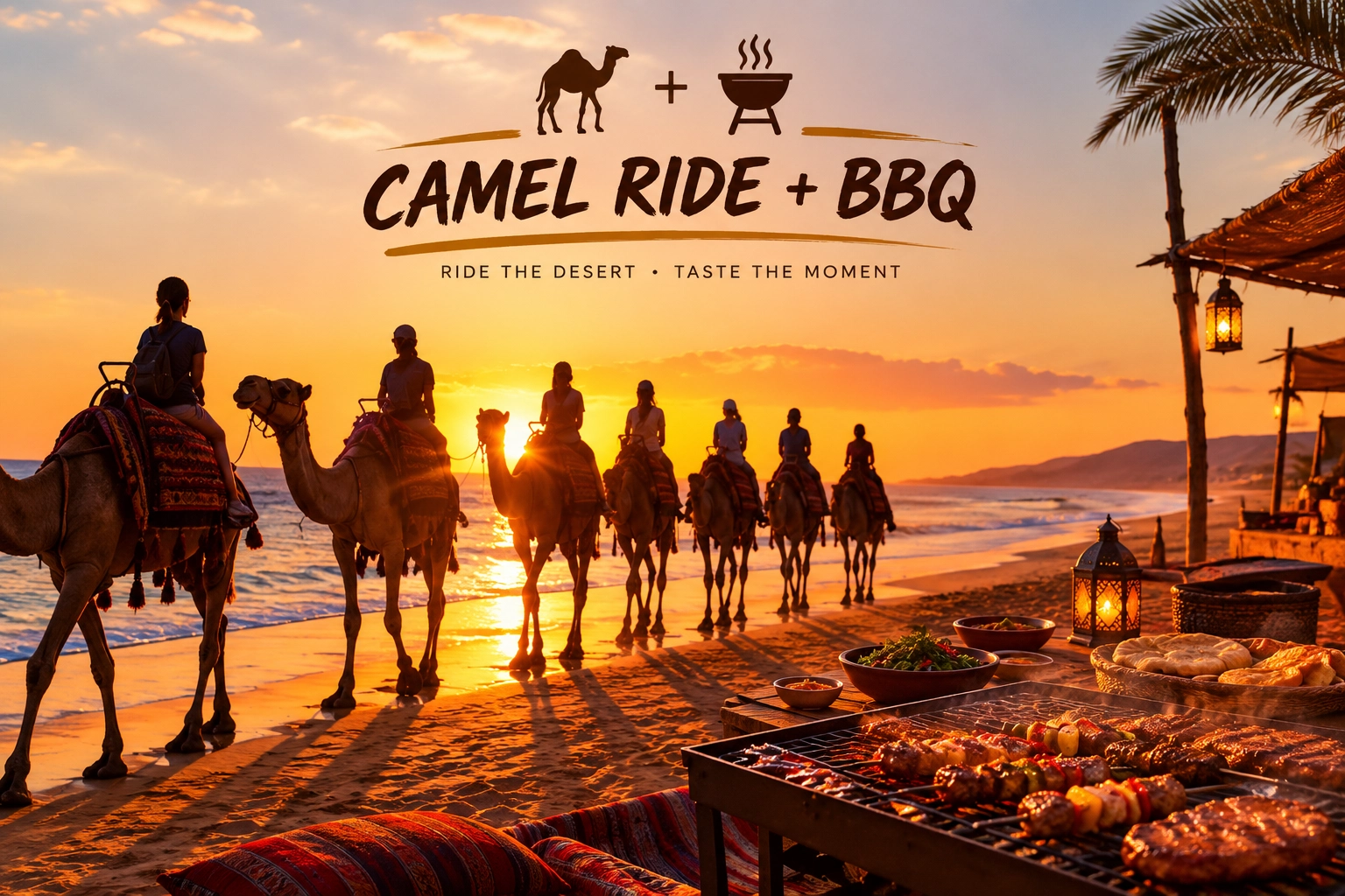 Camel Ride & BBQ in Agadir — Sunset Dinner by the Souss River