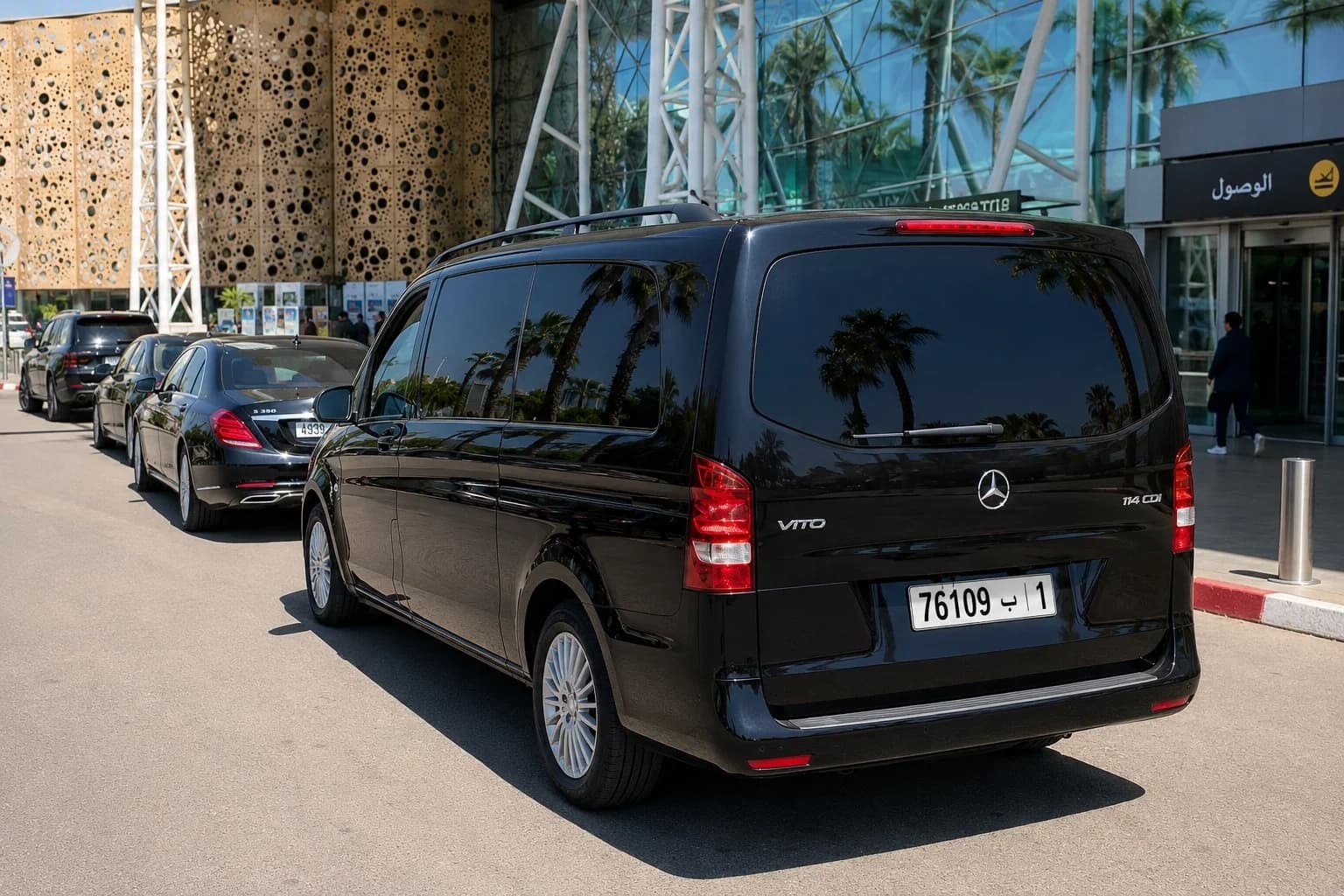 Private van for transfers from the airport
