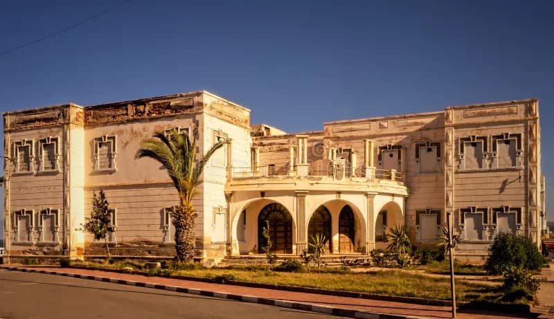 Spanish Art Deco architecture in the coastal town of Sidi Ifni